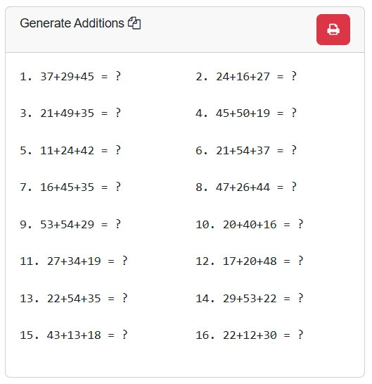 Generate Addition