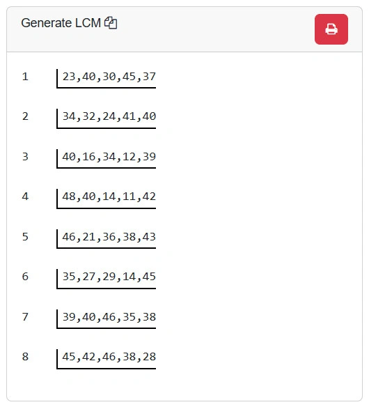 Generate LCM