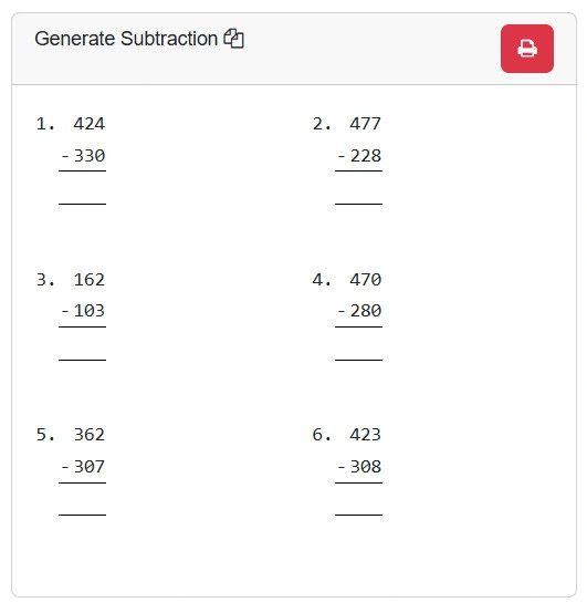 Subtraction